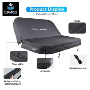 215cm x 215cm Hot Tub Cover Weathershield - Black