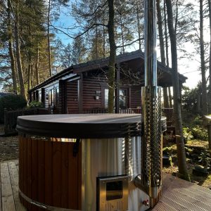 XL 225cm Luxury Wood Fired Hot Tub with Integrated Heater