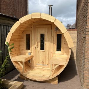 1.97m x 2.4m Sauna Barrel from Pinewood Pre Assembled