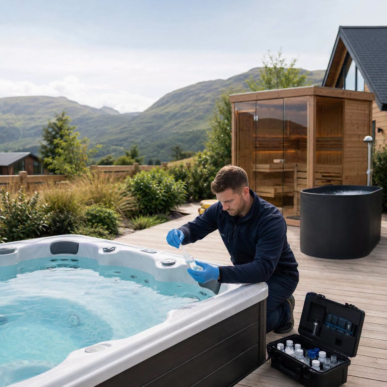 Hot tub water testing and maintenance by Heavenly Hot Tubs