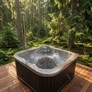 Nevis Twin Lounger Wood-Fired Hot Tub